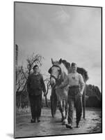 German Prisoner of War Working as Farm Hand for French Farmer-null-Mounted Photographic Print