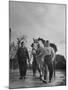 German Prisoner of War Working as Farm Hand for French Farmer-null-Mounted Photographic Print