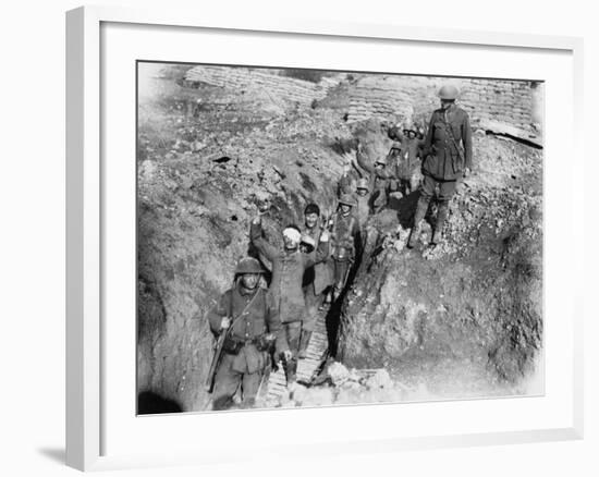German Prisoners are Escorted in from the Battlefield During the Battle of Thiepval Ridge-Robert Hunt-Framed Photographic Print