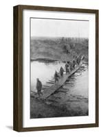 German Prisoners on a Duckboard Track at the Yser Canal, Belgium, 31 July 1917-null-Framed Giclee Print