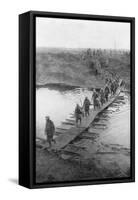 German Prisoners on a Duckboard Track at the Yser Canal, Belgium, 31 July 1917-null-Framed Stretched Canvas