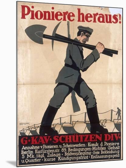 German Recruitment Poster-null-Mounted Art Print