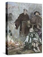 German Reformer, Luther Burning the Papal Bull 'Exsurge Domine' (1520) of Pope Leo X-Prisma Archivo-Stretched Canvas