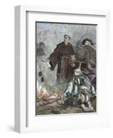 German Reformer, Luther Burning the Papal Bull 'Exsurge Domine' (1520) of Pope Leo X-Prisma Archivo-Framed Photographic Print