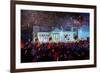 German Reunification Party in Berlin with Firework-Markus Bleichner-Framed Art Print