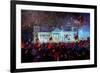 German Reunification Party in Berlin with Firework-Markus Bleichner-Framed Art Print