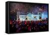 German Reunification Party in Berlin with Firework-Markus Bleichner-Framed Stretched Canvas