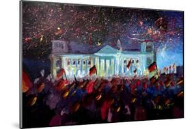 German Reunification Party in Berlin with Firework-Markus Bleichner-Mounted Art Print