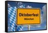 German Road Sign Oktoberfest Munich-cmfotoworks-Framed Stretched Canvas