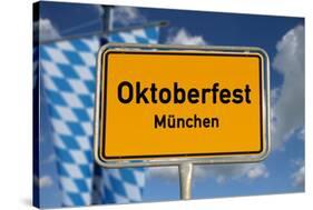 German Road Sign Oktoberfest Munich-cmfotoworks-Stretched Canvas