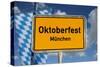 German Road Sign Oktoberfest Munich-cmfotoworks-Stretched Canvas