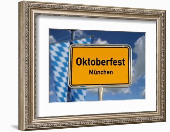 German Road Sign Oktoberfest Munich-cmfotoworks-Framed Photographic Print