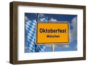 German Road Sign Oktoberfest Munich-cmfotoworks-Framed Photographic Print