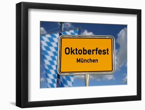 German Road Sign Oktoberfest Munich-cmfotoworks-Framed Photographic Print