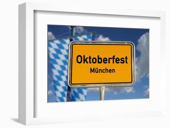 German Road Sign Oktoberfest Munich-cmfotoworks-Framed Photographic Print