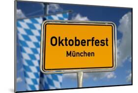 German Road Sign Oktoberfest Munich-cmfotoworks-Mounted Photographic Print