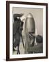 German Rocket Experiments on a Windswept Spit of Land, Filling the Device with Its Chemical Fuel-null-Framed Photographic Print