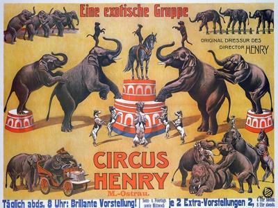 Poster Advertising the 'Circus Henry', 1908