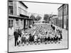 German School Teachers and Children Wear Gas Masks as They are Drilled-null-Mounted Photographic Print