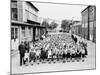 German School Teachers and Children Wear Gas Masks as They are Drilled-null-Mounted Photographic Print