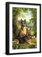 German Shepards/Chicken-Dan Craig-Framed Giclee Print