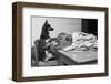 German Shepherd at a Typewriter-null-Framed Photographic Print