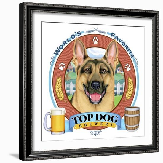 German Shepherd Beer Label-Tomoyo Pitcher-Framed Giclee Print