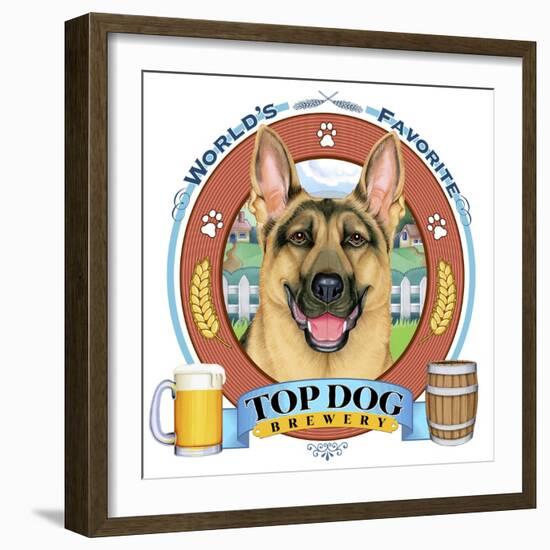 German Shepherd Beer Label-Tomoyo Pitcher-Framed Giclee Print