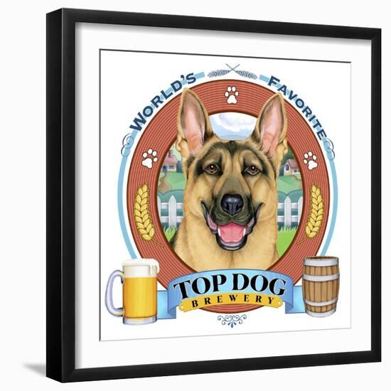 German Shepherd Beer Label-Tomoyo Pitcher-Framed Giclee Print