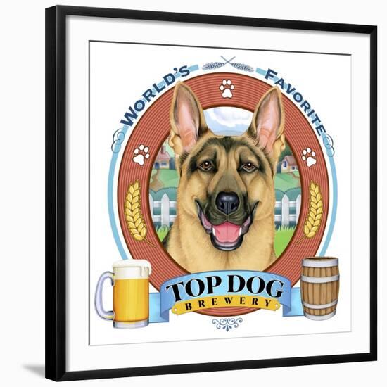 German Shepherd Beer Label-Tomoyo Pitcher-Framed Giclee Print