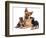 German Shepherd Dog Alsatian Bitch Lying with Her Two Puppies-Jane Burton-Framed Photographic Print