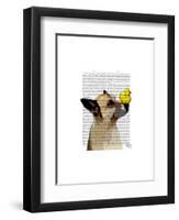 German Shepherd Dog and Duck-Fab Funky-Framed Art Print