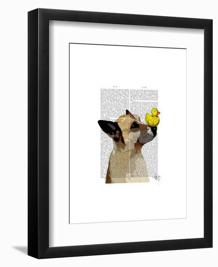 German Shepherd Dog and Duck-Fab Funky-Framed Art Print