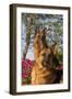 German Shepherd Dogs (Female) in Early Autumn Flowers, Geneva, Illinois, USA-Lynn M^ Stone-Framed Photographic Print