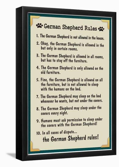 German Shepherd House Rules-null-Framed Poster