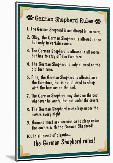 German Shepherd House Rules-null-Mounted Poster