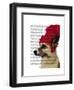 German Shepherd in Red Woolly Hat-Fab Funky-Framed Art Print