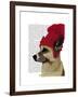 German Shepherd in Red Woolly Hat-Fab Funky-Framed Art Print