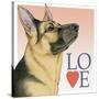 German Shepherd Love-Tomoyo Pitcher-Stretched Canvas