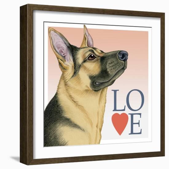 German Shepherd Love-Tomoyo Pitcher-Framed Giclee Print