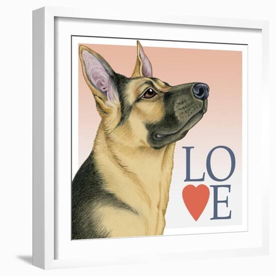 German Shepherd Love-Tomoyo Pitcher-Framed Giclee Print