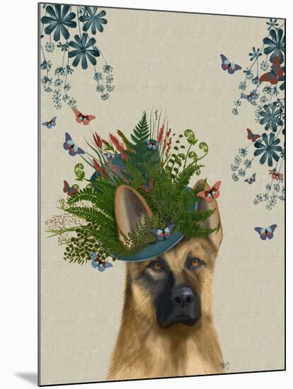 German Shepherd Milliners Dog-Fab Funky-Mounted Art Print