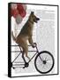 German Shepherd on Bicycle-Fab Funky-Framed Stretched Canvas