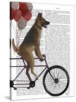 German Shepherd on Bicycle-Fab Funky-Stretched Canvas