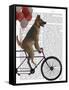 German Shepherd on Bicycle-Fab Funky-Framed Stretched Canvas