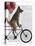 German Shepherd on Bicycle-Fab Funky-Stretched Canvas