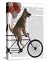 German Shepherd on Bicycle-Fab Funky-Stretched Canvas