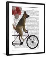 German Shepherd on Bicycle-Fab Funky-Framed Art Print