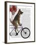 German Shepherd on Bicycle-Fab Funky-Framed Art Print