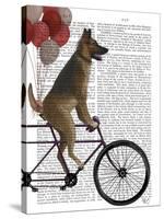 German Shepherd on Bicycle-Fab Funky-Stretched Canvas